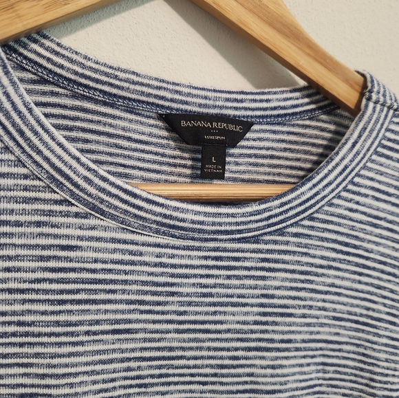 Banana Republic Blue and White Striped Longsleeve Top - Picture 2 of 3